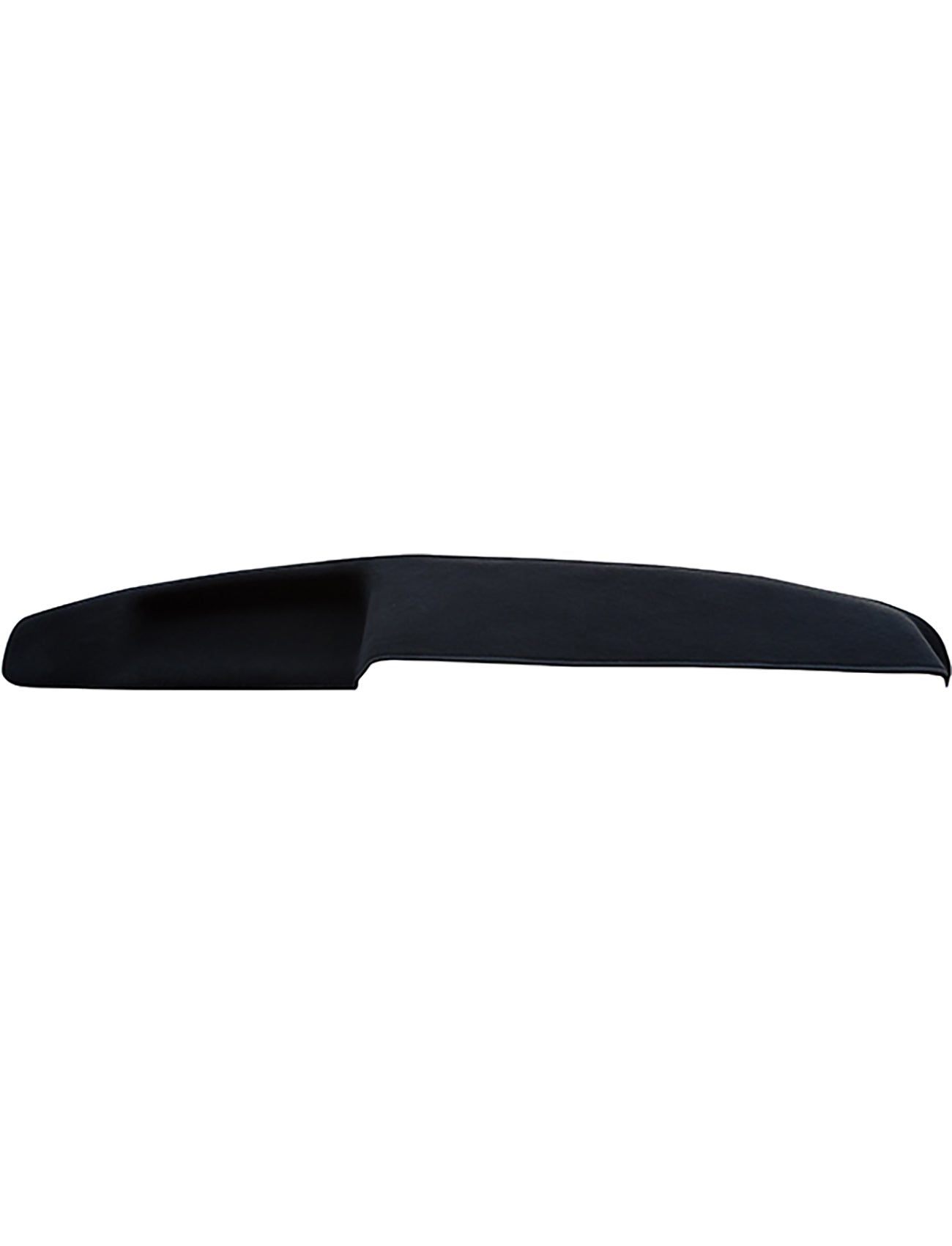 The Sunland-Protection Sunland Dash Mat Black, specifically designed to fit all models of the Ford Fairlane ZL from October 1984 to December 1987, features a raised section on the left side for precise dashboard coverage. This black plastic mat is contoured to match the shape of a typical dashboard and boasts a textured surface, ensuring it is Air Bag Safe.