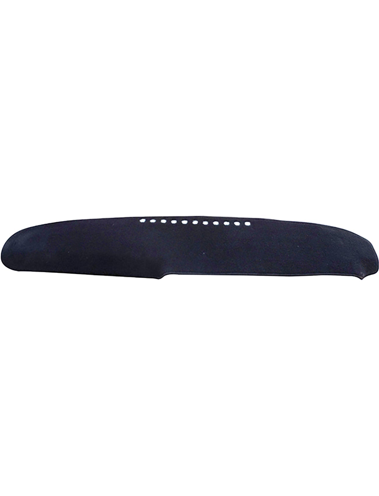 The Sunland Dash Mat Black Suits Ford Fairlane ZC/ZD 03/1969-09/1972 All Models -F501 by Sunland-Protection is an expertly designed, black, elongated and curved cover tailored for car dashboards with central vent cutouts. Made from textured material, its contoured shape ensures a seamless fit. This dash mat helps keep your vehicle cool and protects the resale value by safeguarding against sun damage. The product image features a plain white background.