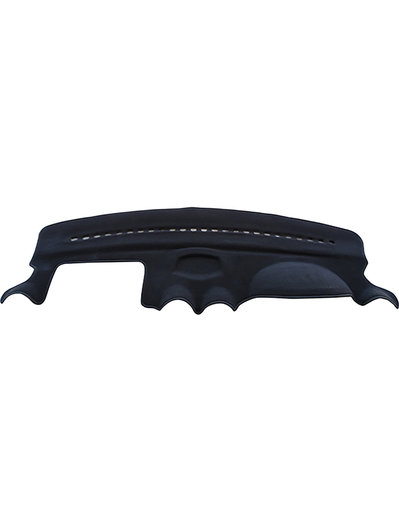 The Sunland-Protection Dash Mat in black, tailored specifically for Ford Fiesta WQ models from 02/2006 to 12/2008 that include the Ghia, Lx, and Zetec trims (F6401), features a contoured design with a center vent cutout and tailored edges. Its soft, textured surface along with several precision-cut sections ensure a custom fit for your dashboard. This dash mat is ideal for protecting your vehicle's resale value.