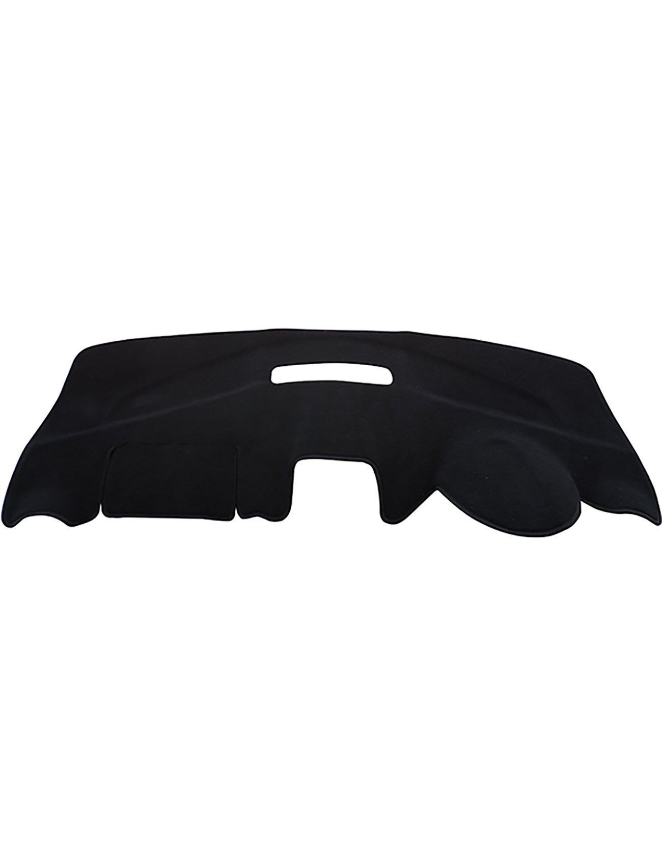 The Sunland-Protection Dash Mat, designed to fit Ford Fiesta WS/WT/WZ models from 01/2009 to 12/2018 (F7001), is shown against a white backdrop. This black mat features precise cutouts for vents and instruments, aids in reducing windscreen fogging, and offers an added protective layer to help maintain your vehicle's resale value.