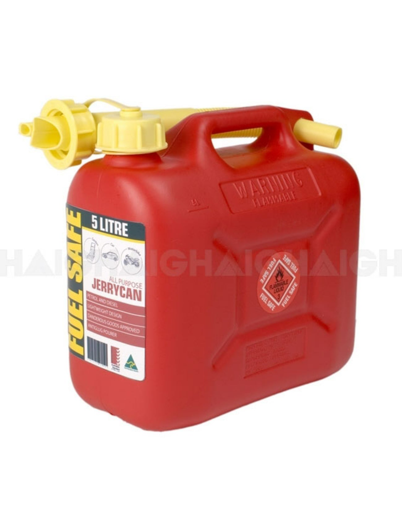 FUEL CAN RED 5L PLASTIC