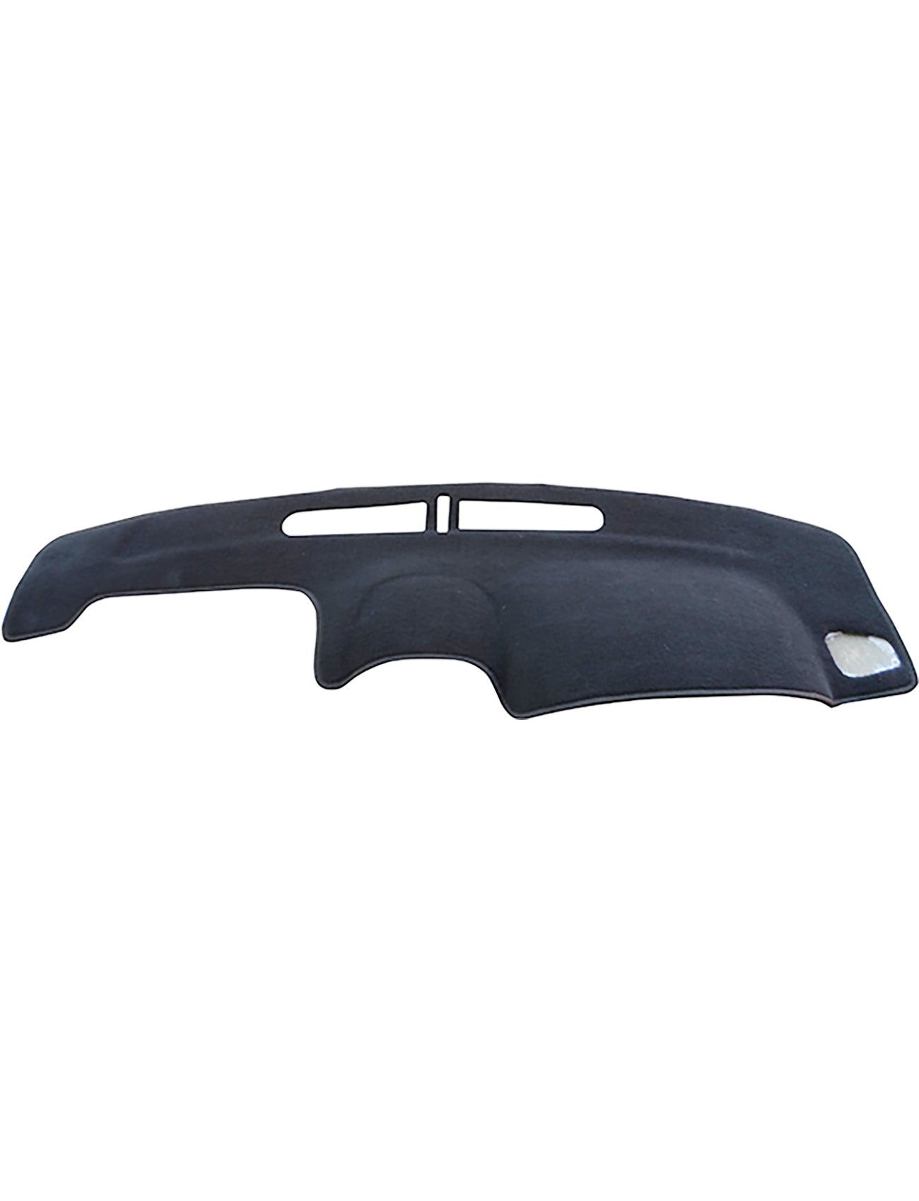 The Sunland-Protection Dash Mat Charcoal, tailored for all Holden Astra TS models from 09/1998 to 12/2005 (G4006), features two elongated cutouts for vent openings and a shorter, wider cutout for additional fittings. This plush, soft dash mat ensures superior vehicle dashboard protection.