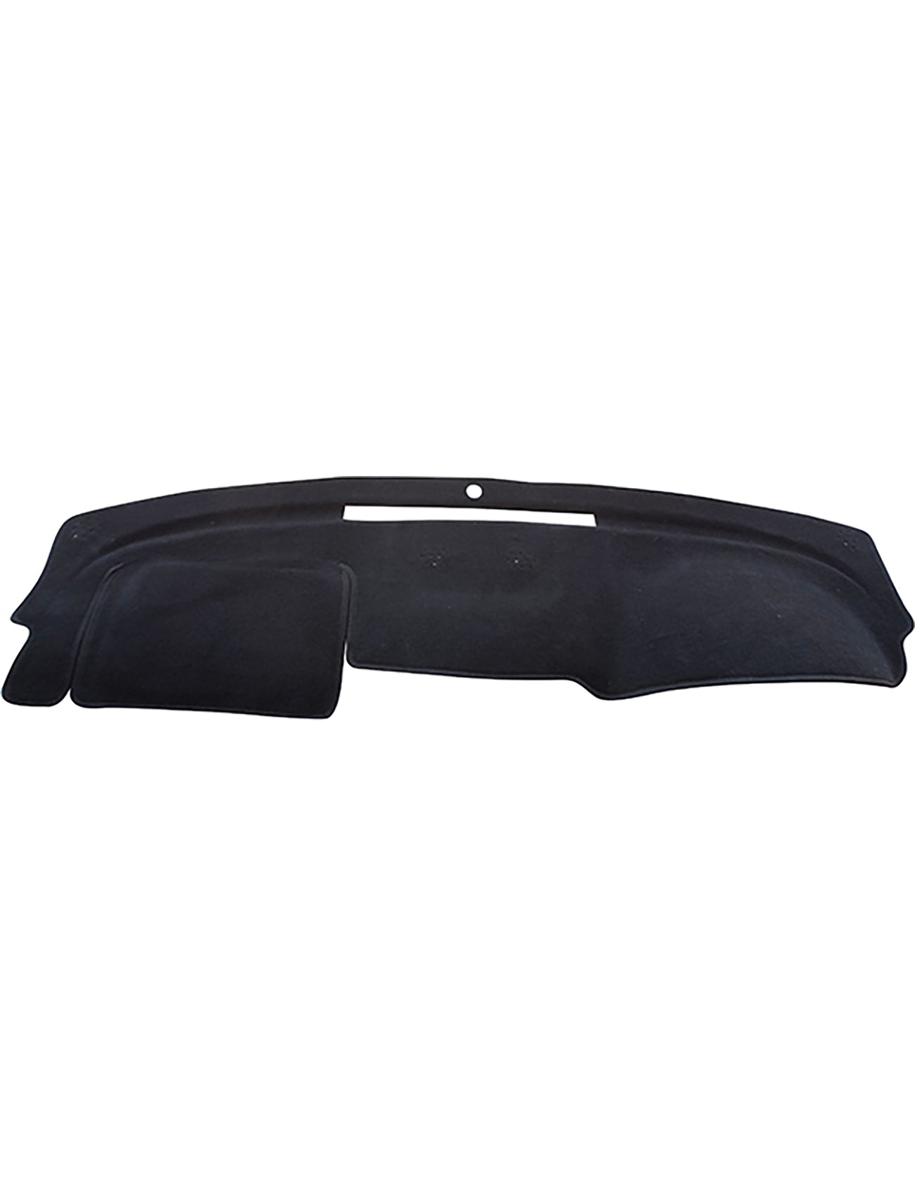 Sunland-Protection's Sunland Dash Mat Black, designed for Holden Utility VE2 models from 09/2010 to 04/2013, provides a contoured fit for your dashboard. It features cutouts for air vents and the center display, and its fabric texture snugly fits while also reducing windscreen fogging.