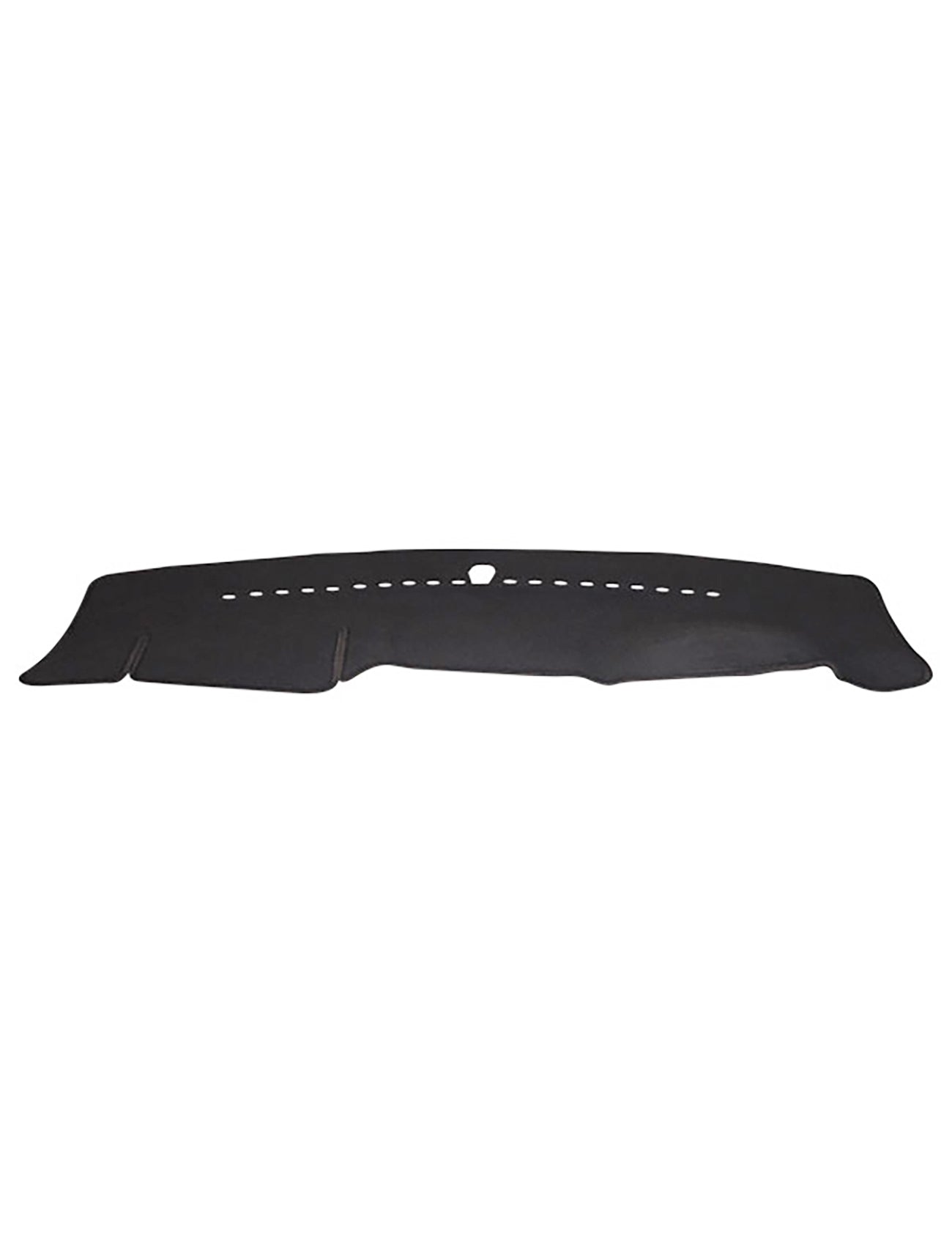 The Sunland-Protection Sunland Dash Mat Charcoal is a dashboard cover designed to fit the Holden Barina TM MY17 models from 10/2016 to 09/2018. Featuring a charcoal color, it has a series of evenly spaced oval cutouts in the center along with additional cutouts and a small central alignment hole for perfect fitment. Contoured to protect your car’s resale value, it is displayed against a plain white background.