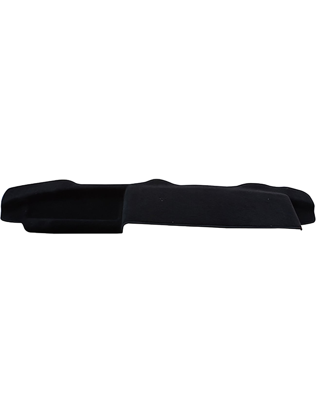 A black object with an irregular, elongated shape on a white background resembles a Sunland-Protection Dash Mat Black for Holden Commodore VK models (03/1984-03/1986), and its smooth texture ensures it's airbag safe.