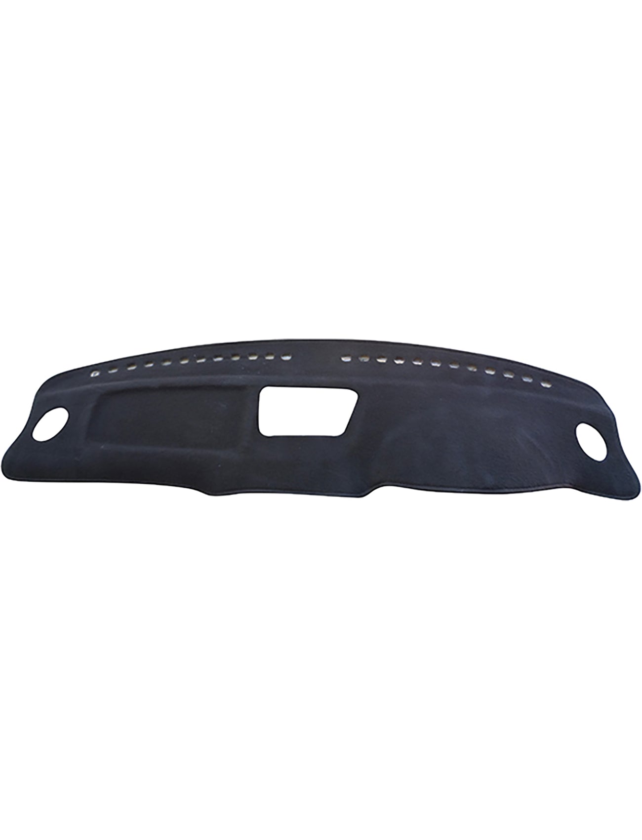 The Sunland-Protection Dash Mat H1301 is a black dashboard cover, specifically designed to fit Honda Civic VTI models from 10/1995 to 10/2000, including all 2-door, 4-door, and wagon variants without passenger airbags. Featuring a cutout center and circular ends for seamless integration over your vehicle's dashboard, this mat combines style with safety as it is airbag safe.