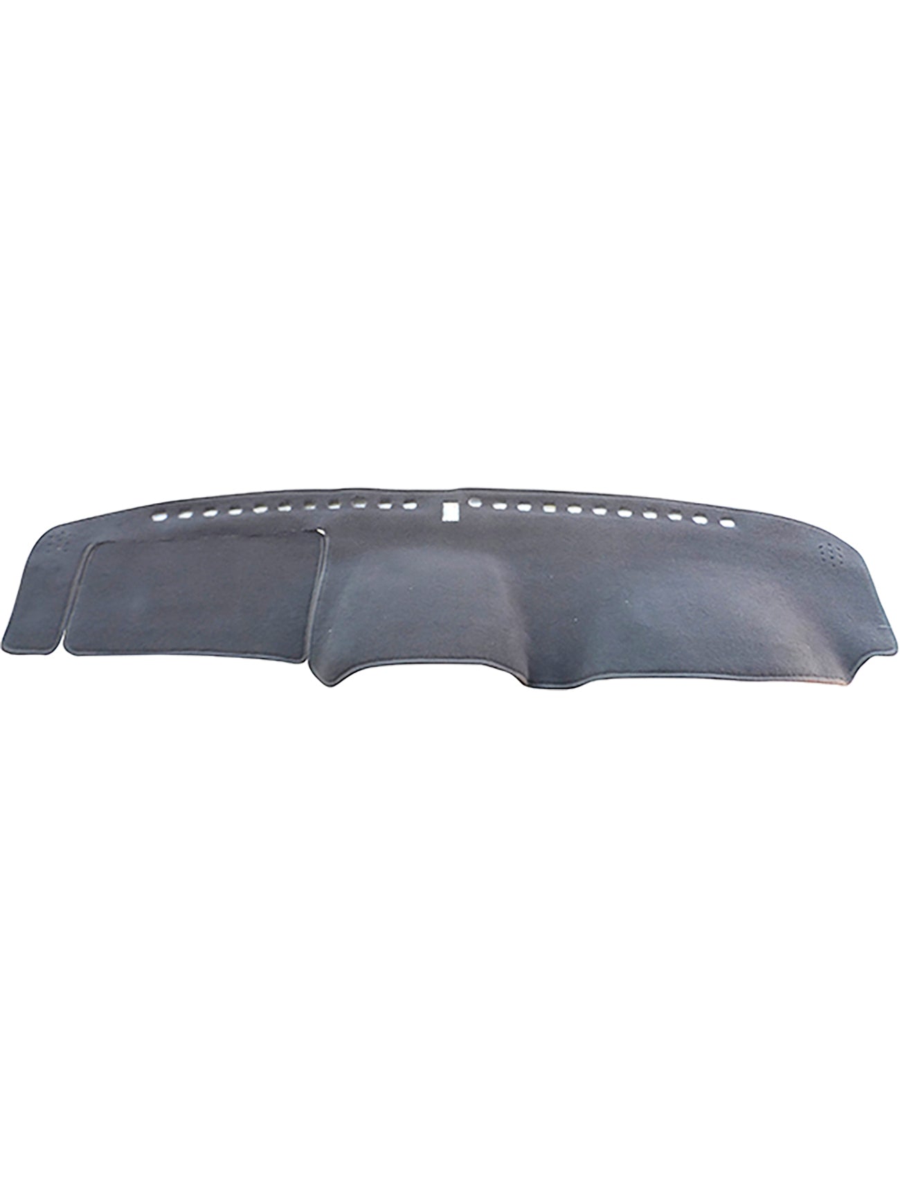 The Sunland-Protection Sunland Dash Mat in Charcoal is specifically designed for Honda CRV models from 2002 to 2005 (MY2002 - 12/2001-02/2007). This dash mat features multiple small square and round cutouts to fit perfectly over your vehicle's dashboard, effectively reducing glare and protecting the surface from UV damage. It also includes an extended section for additional protection, ensuring that it helps maintain your vehicle’s resale value.