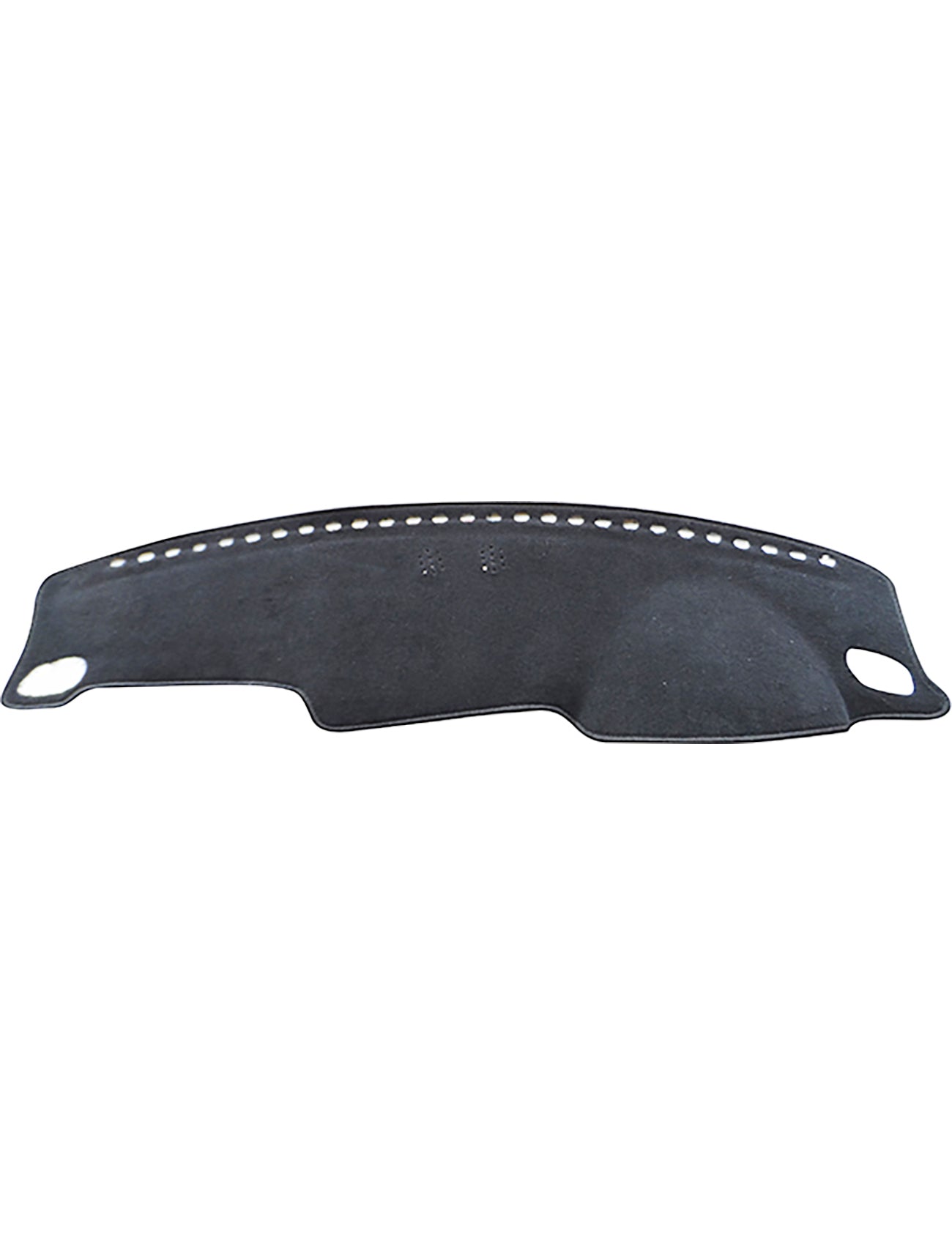 The Sunland Dash Mat Charcoal (U1506) from the brand Sunland-Protection is designed to fit Subaru Liberty 4th Gen models from 09/2003 to 08/2009. Crafted from a soft, dark material, it features small perforations along the top edge and two cutouts on either end. This dash mat enhances air conditioner efficiency while protecting your vehicle's resale value.